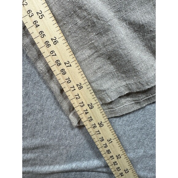 Women’s Flax 100% Linen Pants Small Beige Button Side Pocket - Picture 6 of 7